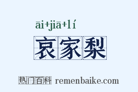 哀家梨是什么意思的图片
